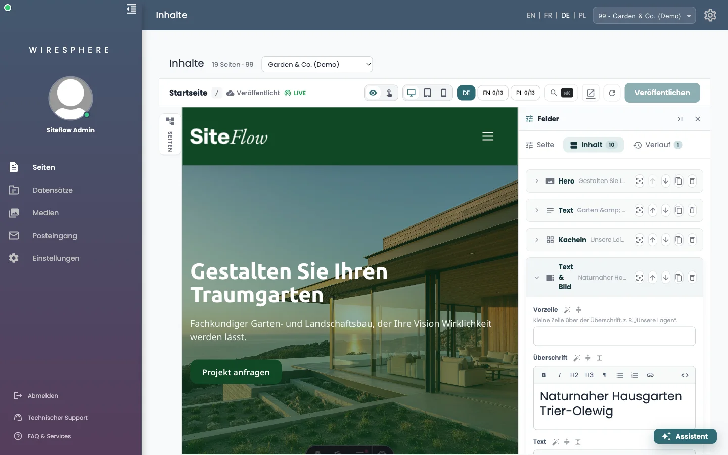 Ein aufgeklappter Block: erst der Inhalt, dann die Gestaltung.